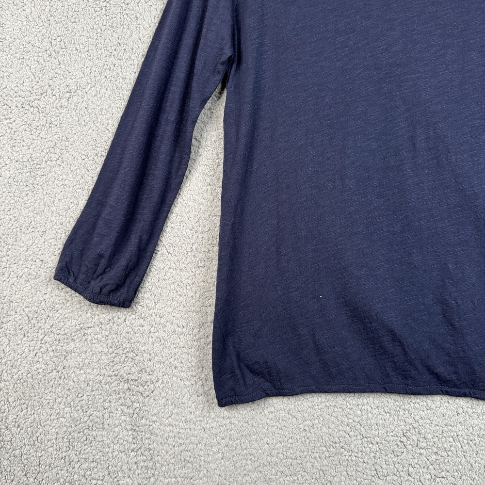 Lucky Brand Tunic Top Womens Size Medium Navy Blue Eyelet 3/4 Sleeve Boat Neck - Picture 13 of 15